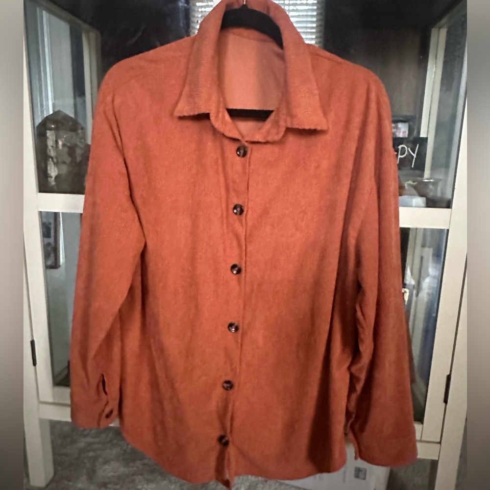 Corduroy rust color women’s shacket